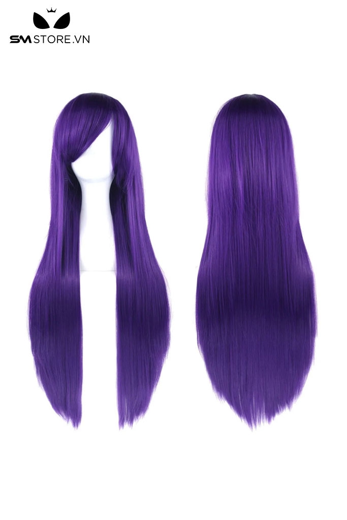 SMP153- Tóc giả cosplay thẳng nhiều màu mái chéo dài 80cm