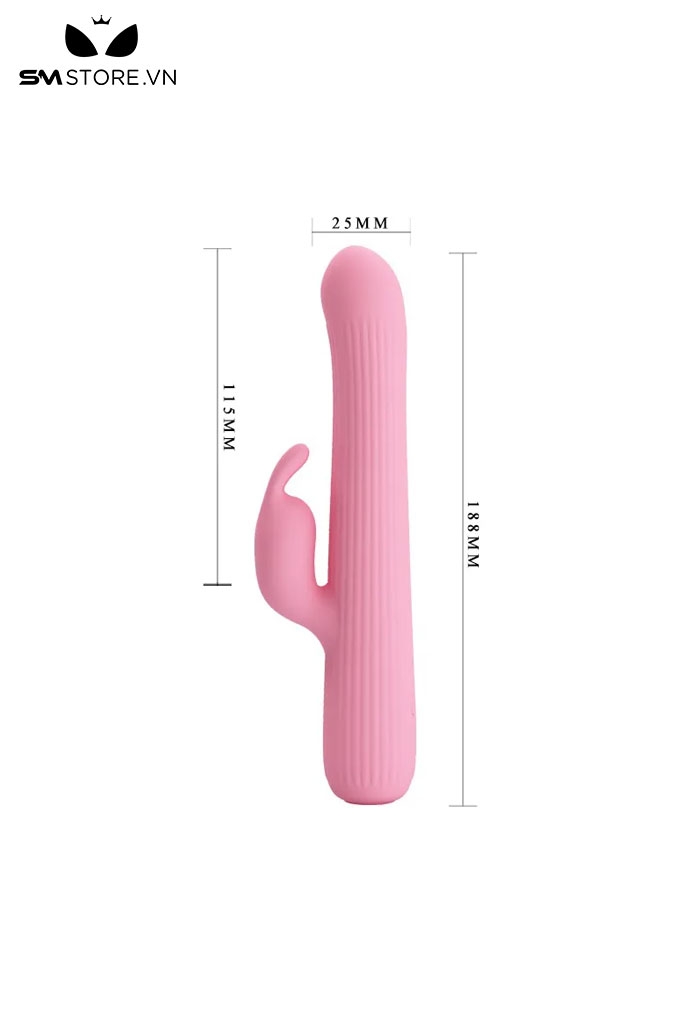 SMT1887 - Dương vật giả tai thỏ Love Story rung ngoáy xoay dài 18.8cm