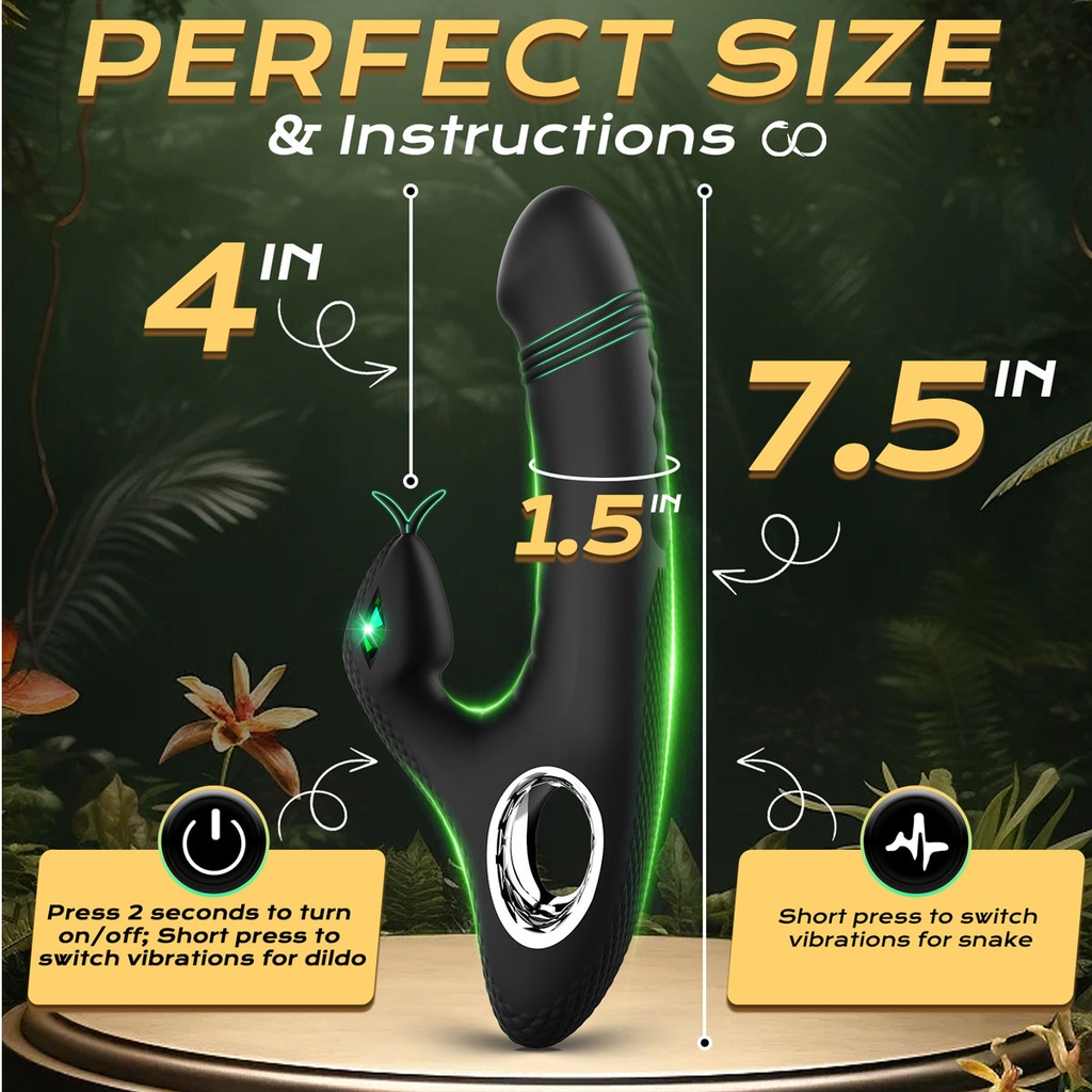 SMT2375 - Máy rung silicon 2 đầu hình đuôi rắn có 10 tần số sạc điện