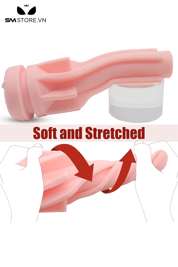 SMT2435 - Cốc thủ dâm 2 đầu silicon có độ giãn cao và nhiều bi nổi