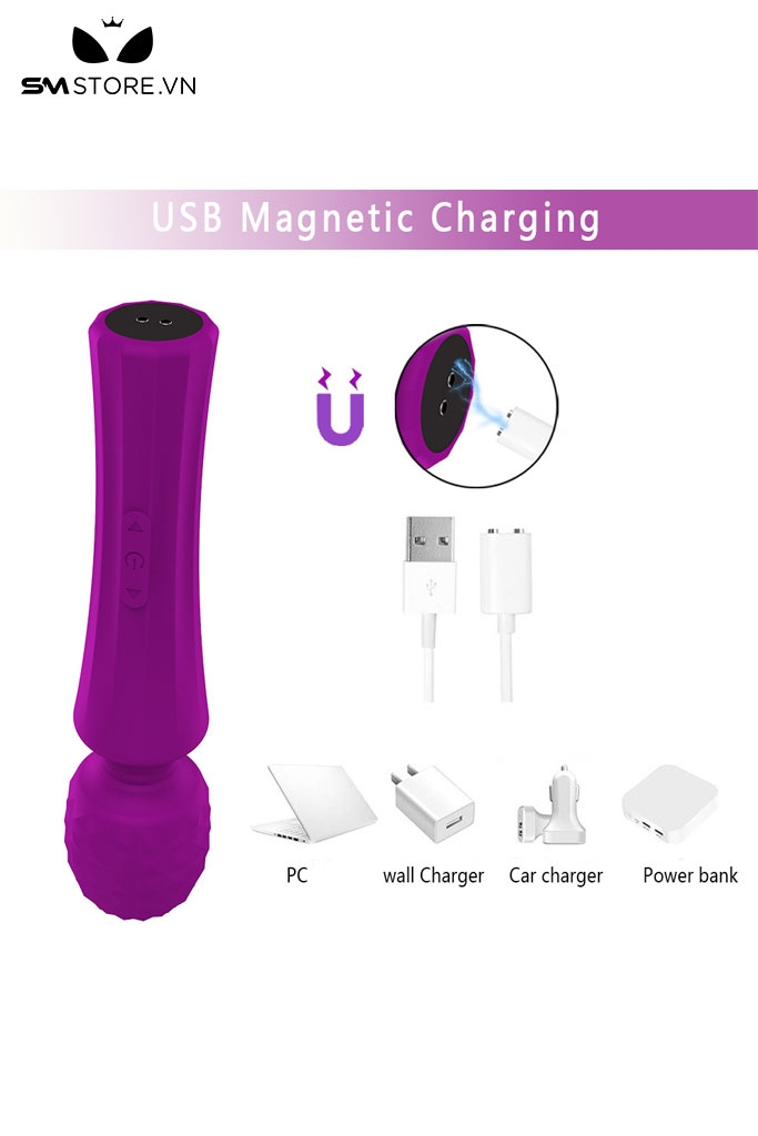 SMT2742 - Chày rung tình yêu sạc điện có 8 chế độ đầu kim cương