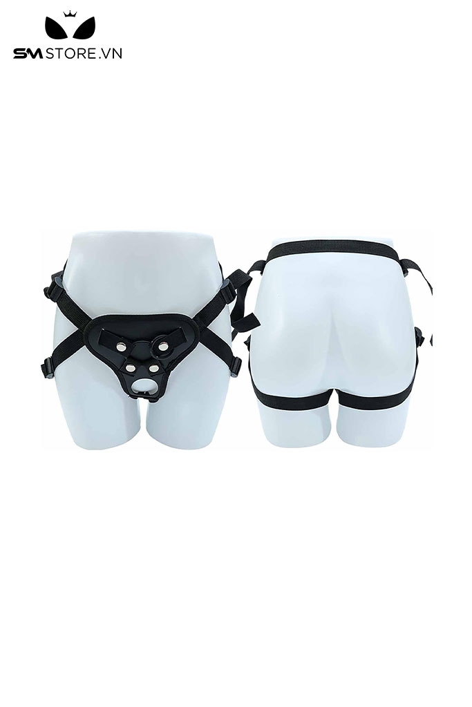SMT851 - Dây đeo 2 dương vật giả có thể điều chỉnh màu đen