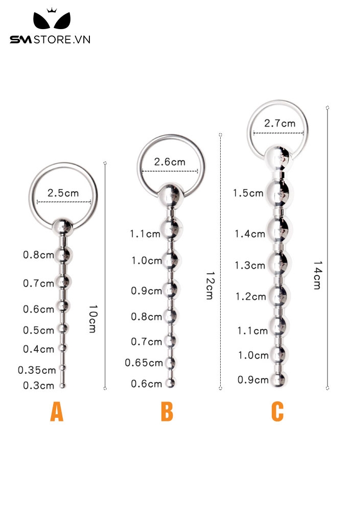 SMT2195 - Sounding inox cao cấp không gỉ dạng chuỗi hạt có 3 size