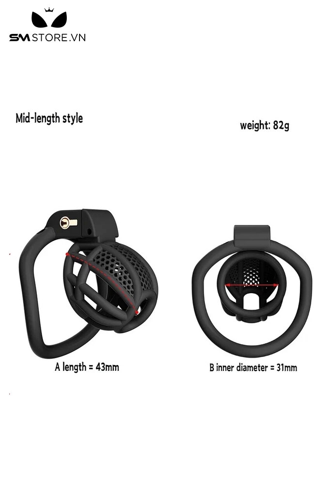 SMT2679 - Khóa dương vật bằng nhựa tổ ong mini có 4 vòng
