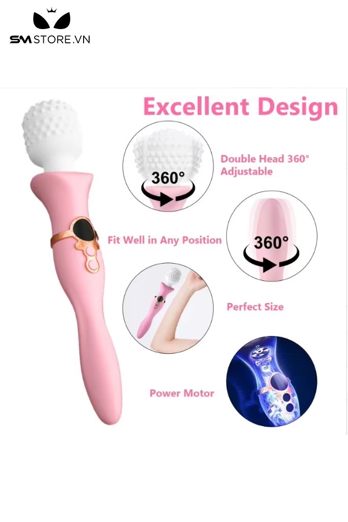 SMT1504 - Chày rung tình yêu đầu có gai silicon kích thích 3 điểm