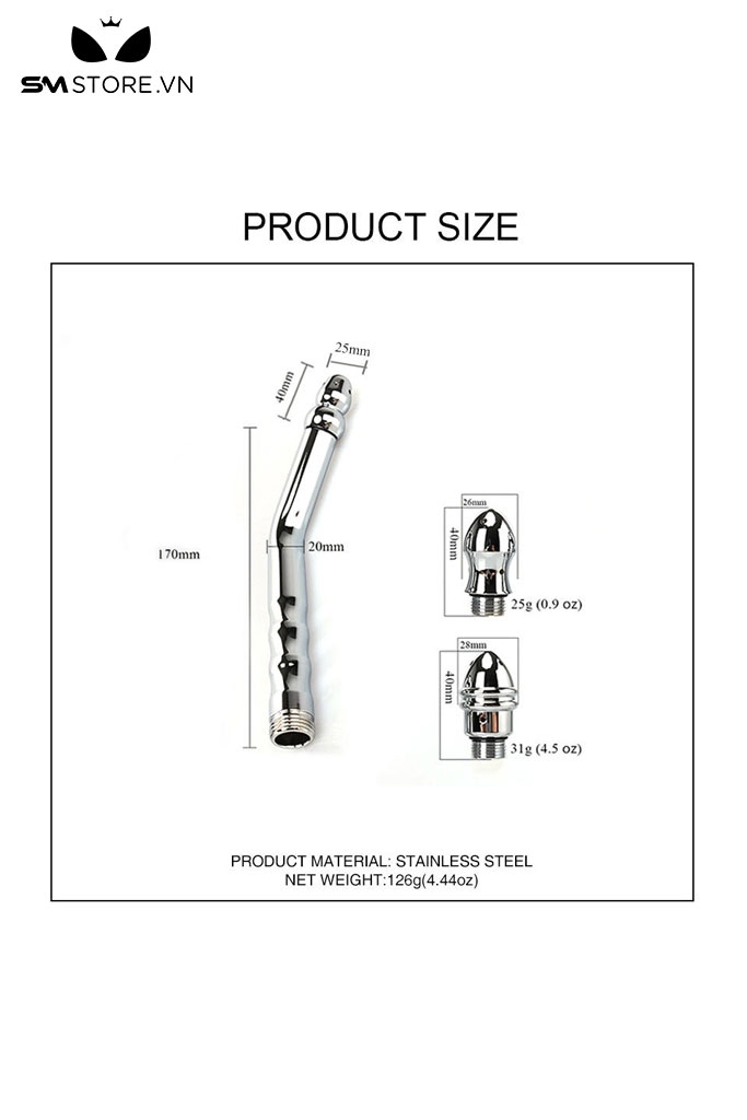 SMT145 - Thanh thụt rửa hậu mông dạng cong có 3 vòi phun tháo rời