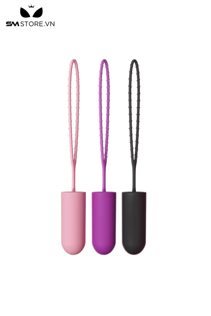 SMT2059 - Trứng rung mini silicon có dây đeo gai dài 22.2cm