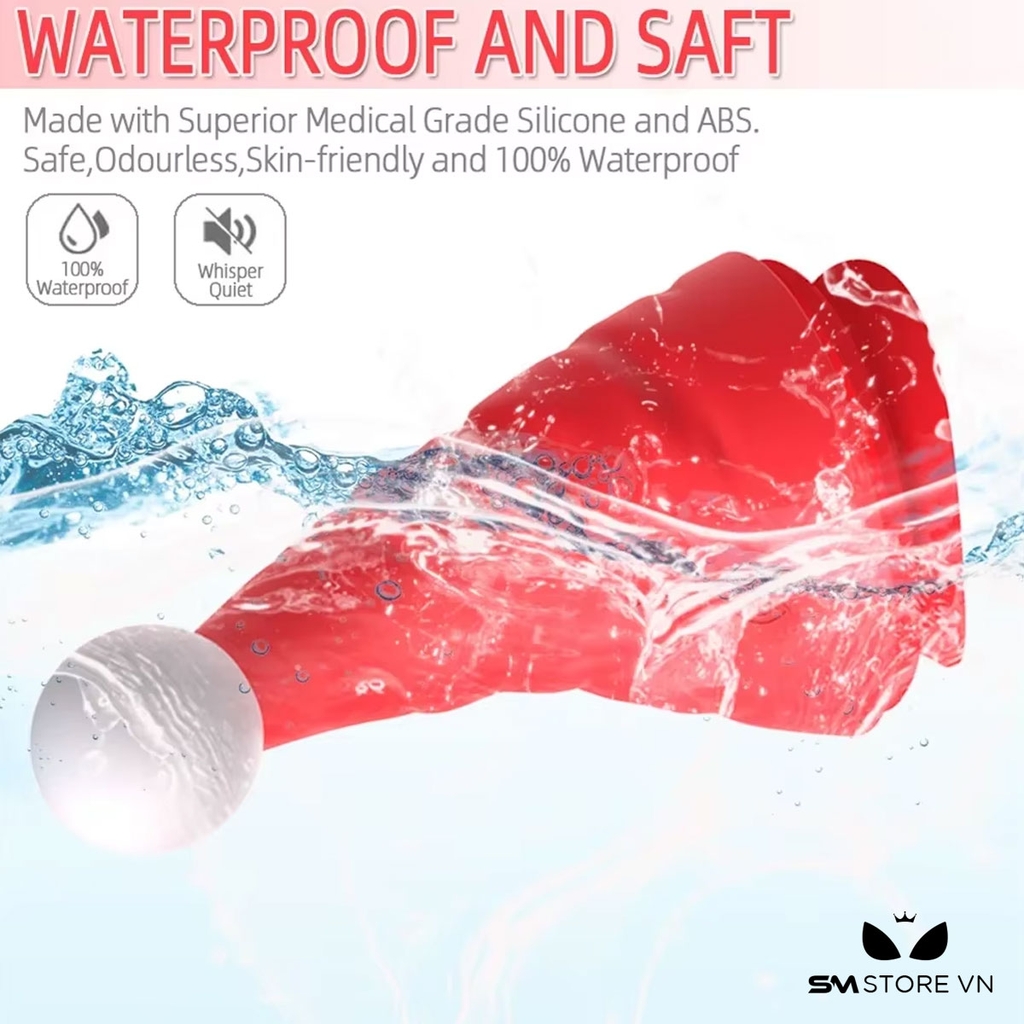 SMT1497 - Trứng rung 10 chế độ ngụy trang mũ noel có bi lăn