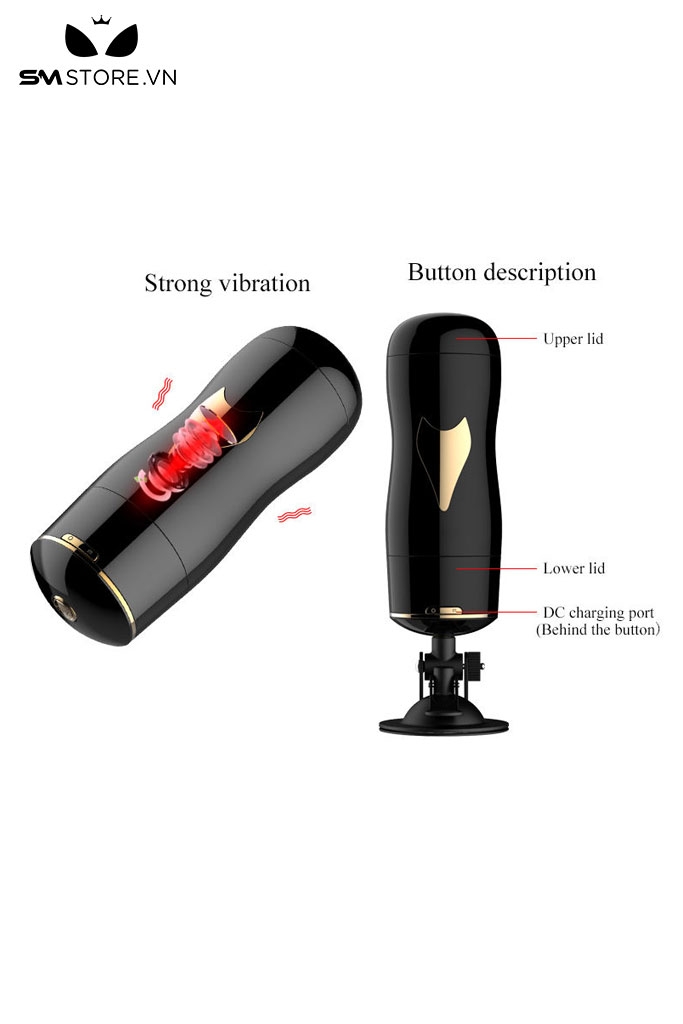 SMT1667 - Cốc thủ dâm 2 đầu miệng và âm đạo có đế dính tường