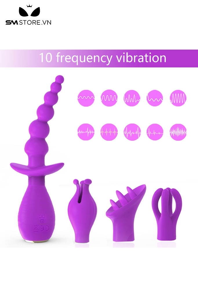 SMT2533 - Máy rung âm vật có lưỡi liếm kèm 5 đầu thay thế