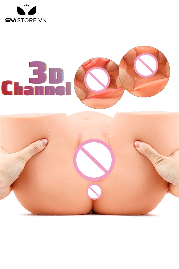 SMT2526 - Hậu môn giả silicon có lỗ âm đạo và rốn dài 28cm