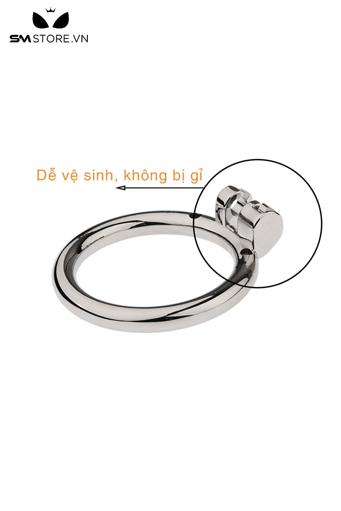 SMG044 - Phụ kiện vòng thẳng khóa dương vật bằng inox có 4 kích cỡ