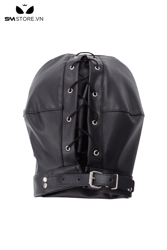 SMT2843 - Ball gag có mặt nạ da PU trùm kín đầu dài 33cm