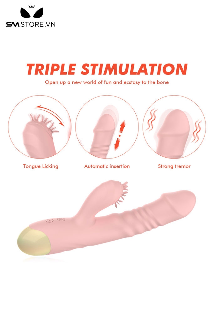 SMT2507 - Máy rung 2 đầu có 10 chế độ rung đầu dương vật sạc điện
