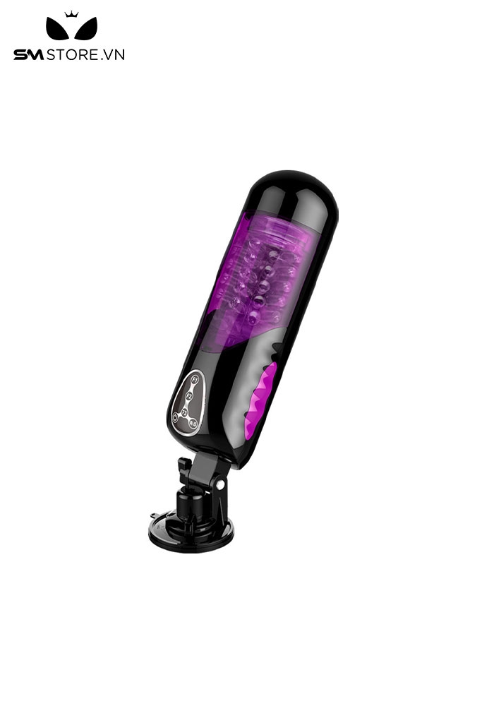 SMT596 - Cốc thủ dâm silicon gắn tường thụ động màu đen dài 27cm