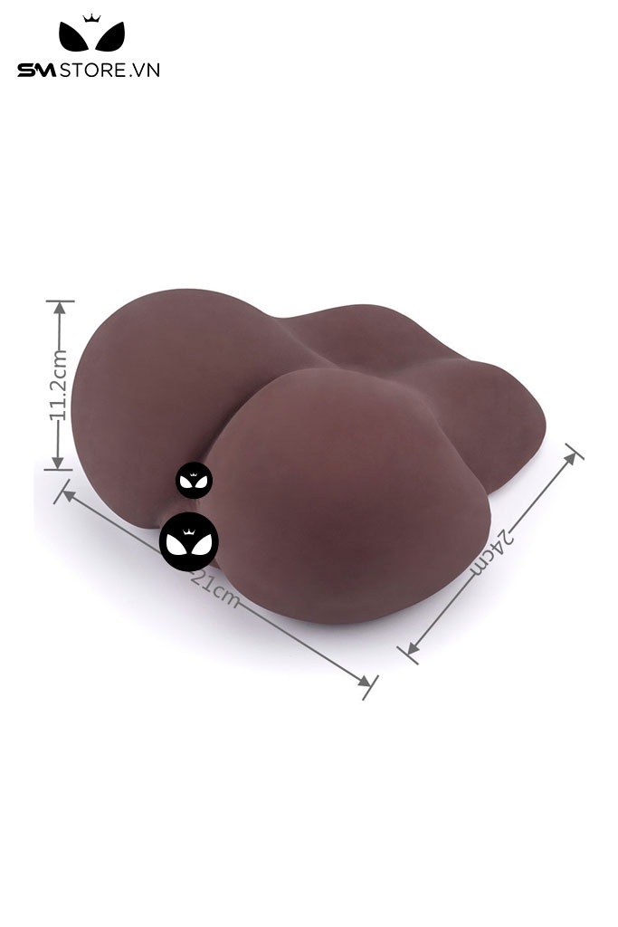 SMT2701 - Mông giả nguyên khối nâu đen dài 21cm chất liệu silicon