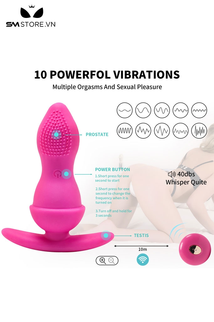 SMT1995 - Máy rung hậu môn có gai điều khiển từ xa dài 11cm