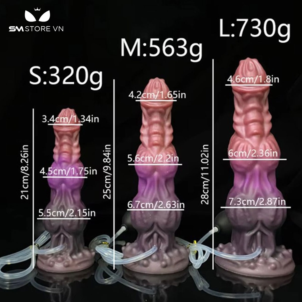 SMT2223 - Dương vật giả monster bắn tinh silicon mềm có 3 size
