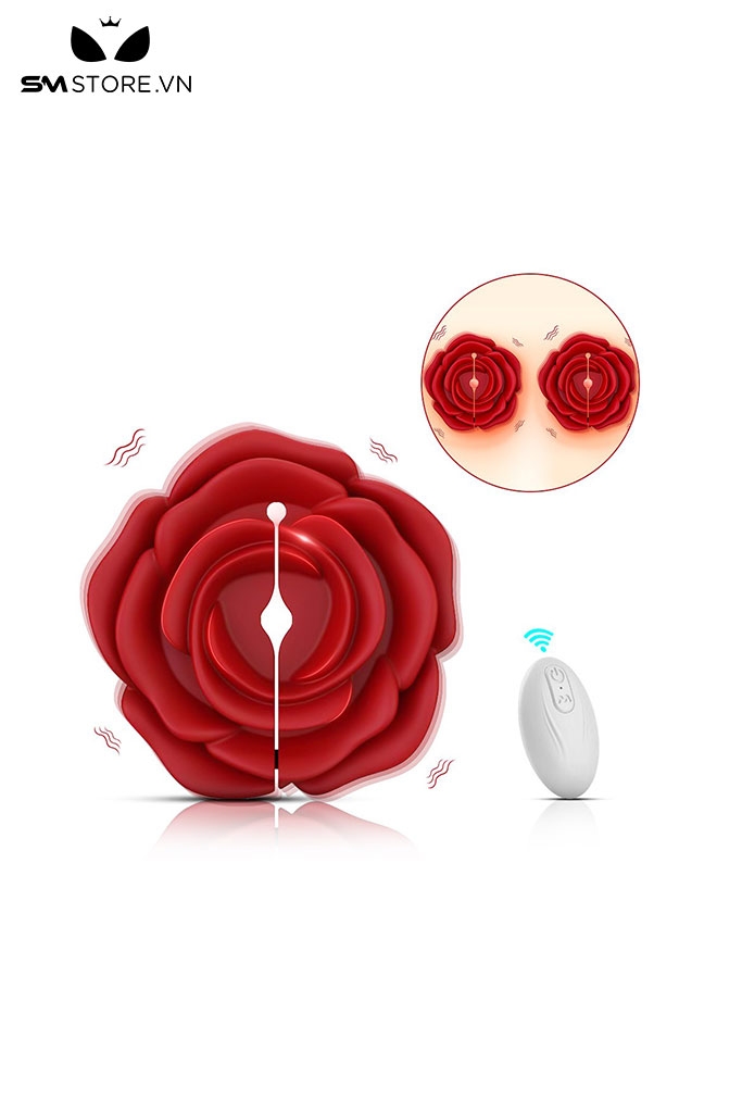 SMT1160 - Hút núm vú bông hoa hồng có 10 chế độ rung dài 5.9cm