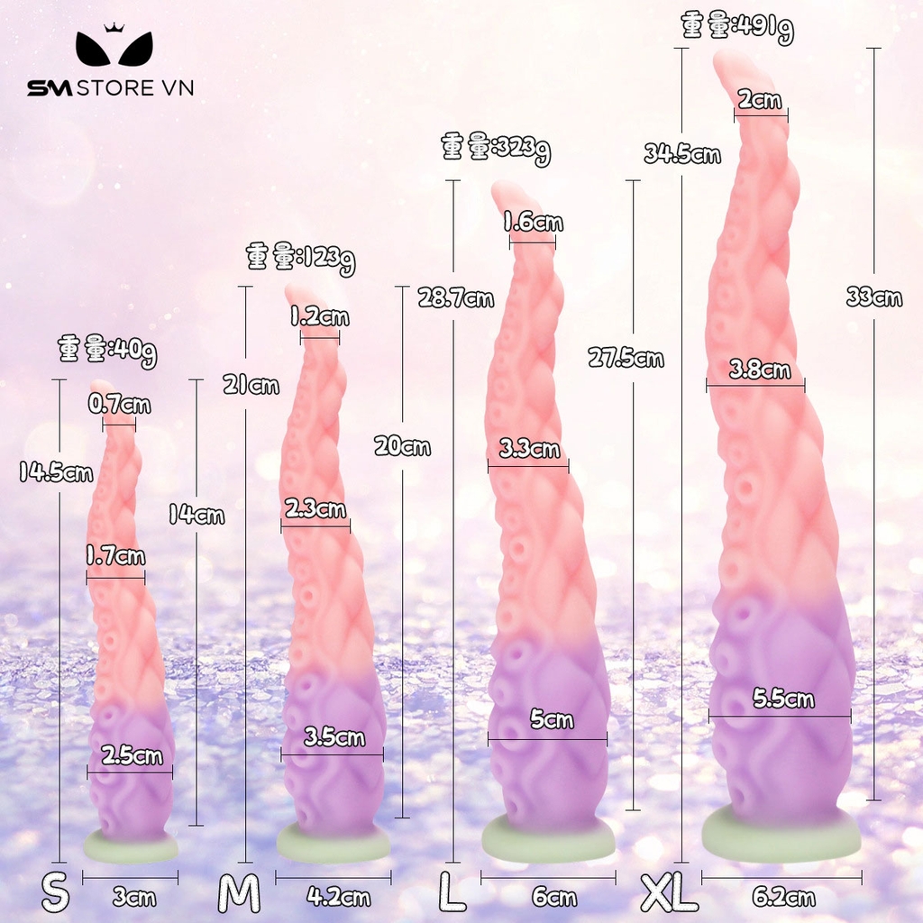 SMT2919 - Anal long đồ chơi hậu môn siêu dài có xúc tu có 4 size
