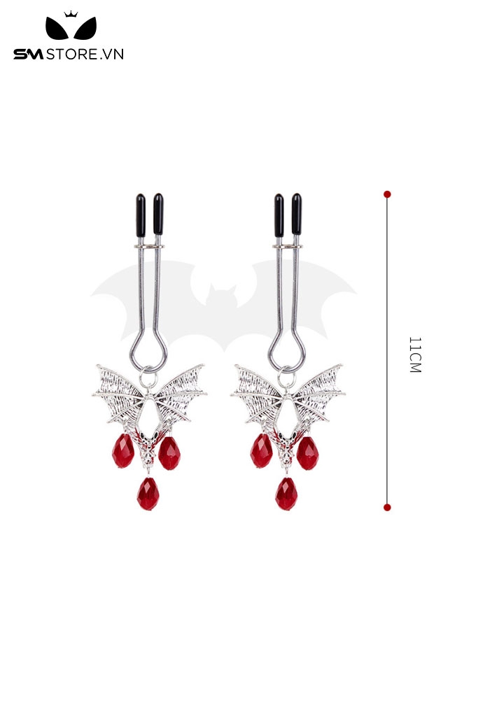 SMT2049 - Kẹp núm vú dạng thít mix kèm cánh rơi dài 11cm