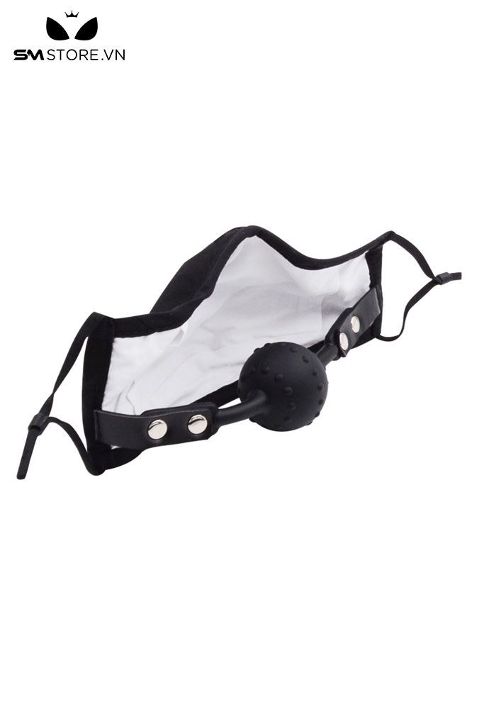 SMT1017 - Đồ bịt miệng khẩu trang kèm ball gag silicon có gai nhỏ