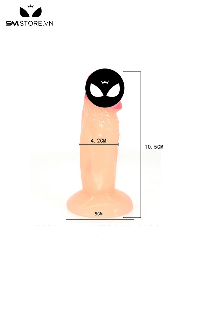 SMT855 - Dương vật giả ngắn nhựa PVC dính lên tường dài 105mm