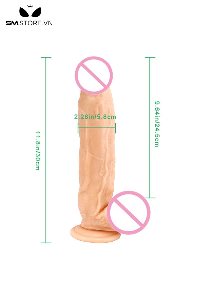 SMT2894 - Dương vật giả Châu Phi siêu dài 30cm đế dính tường