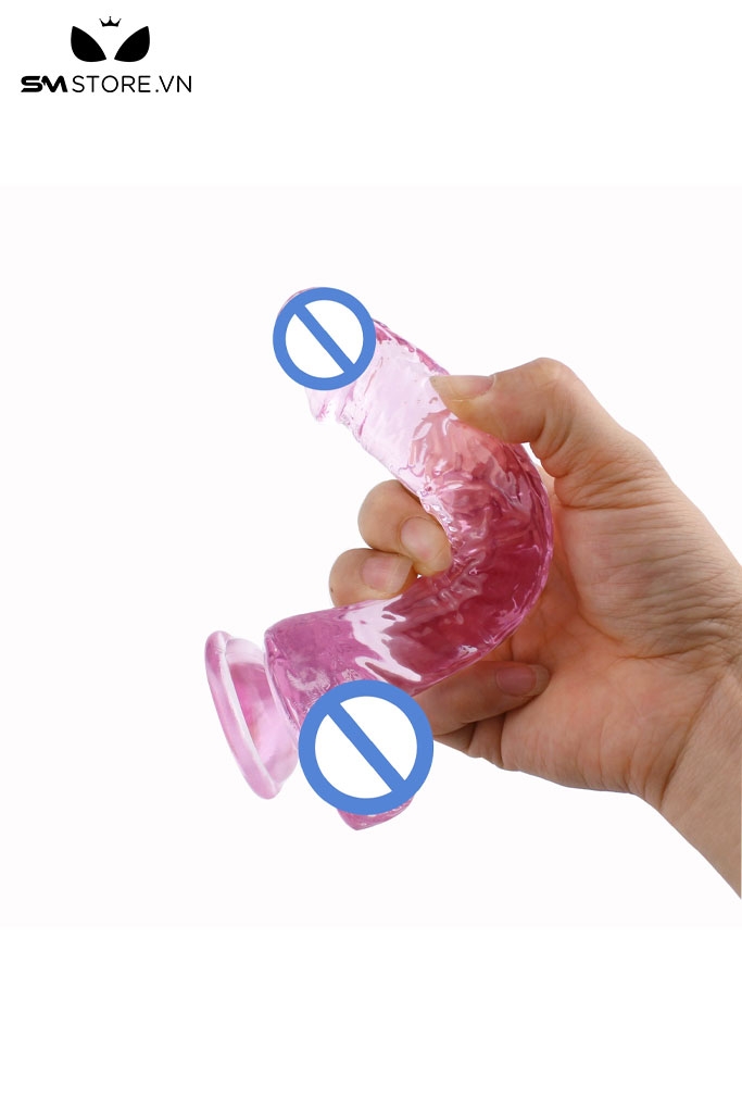 SMT404 - Dương vật giả trong suốt mini silicon mềm có bìu dài 15cm