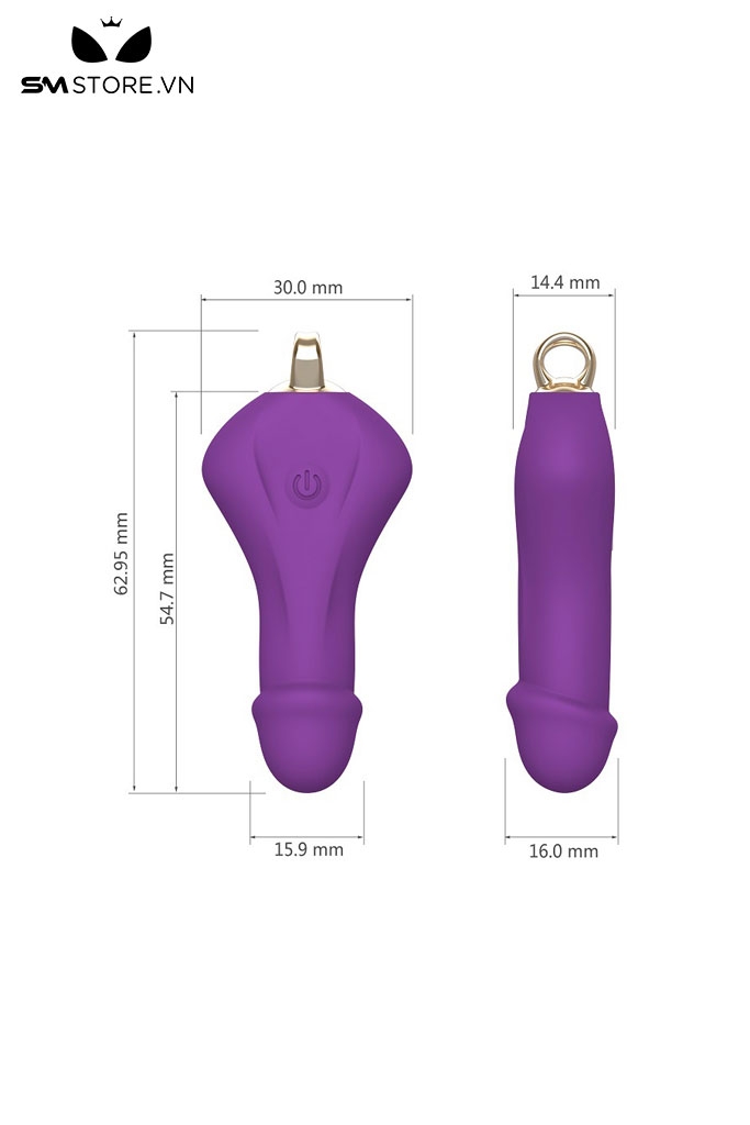 SMT1847 - Dương vật giả silicon mini có 10 tần số rung dài 63mm