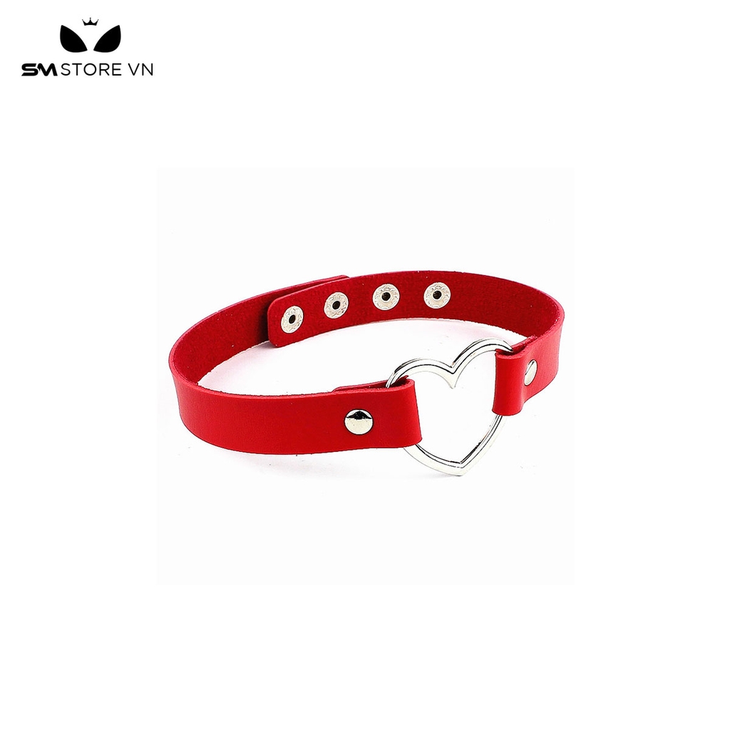 SMP097 - Vòng cổ choker trái tim rỗng với thiết kế đính đinh tán