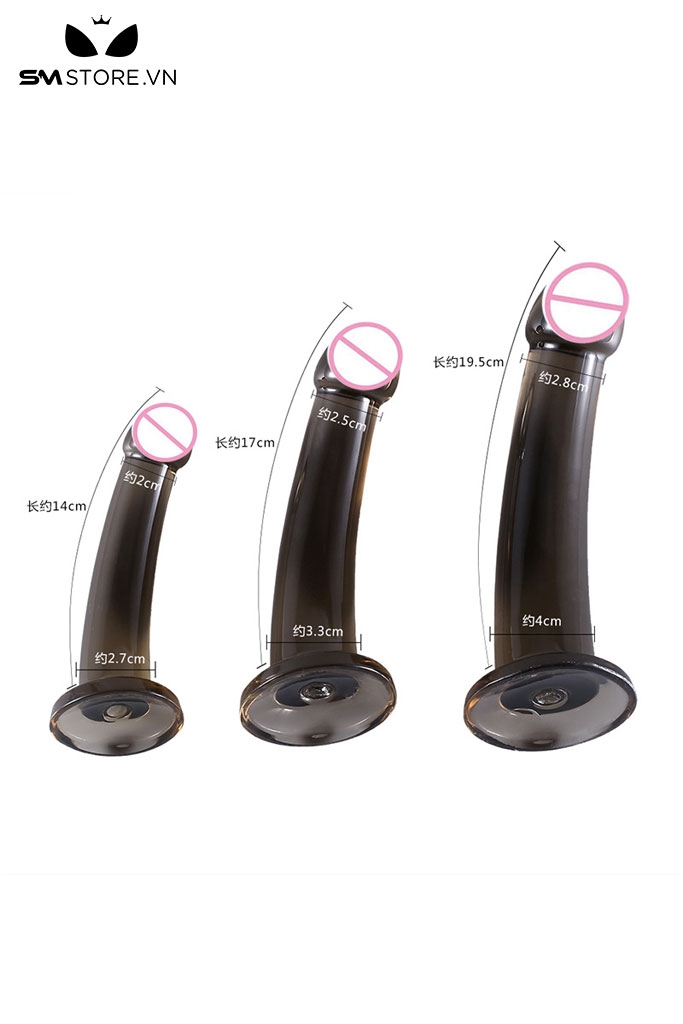SMT2904 - Dương vật giả đen trong suốt có quần đa kích thước