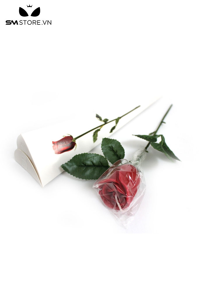 SMT1582 - Nến tình yêu sáp đậu nành hình bông hoa hồng dài 25cm