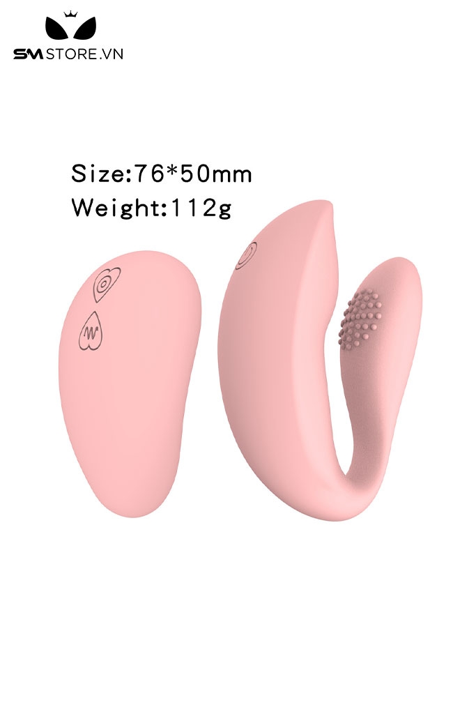 SMT2731 - Trứng rung 2 đầu hình chữ U có gai mềm dài 76mm