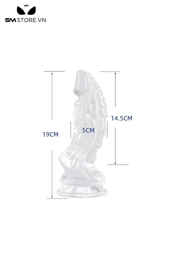 SMT1344 - Dương vật giả rồng silicon trong suốt có 3 kích thước