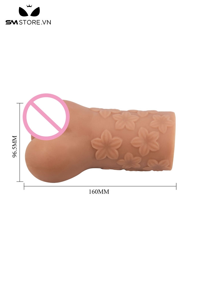 SMT2572 - Âm đạo giả họa tiết bông hoa chất liệu silicon dài 16cm