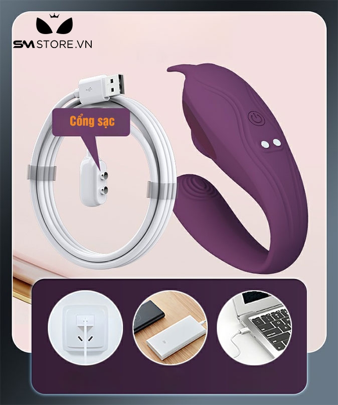 SMT339 - Trứng rung điều khiển từ xa thiết kế 2 đầu rung silicon dài 91mm