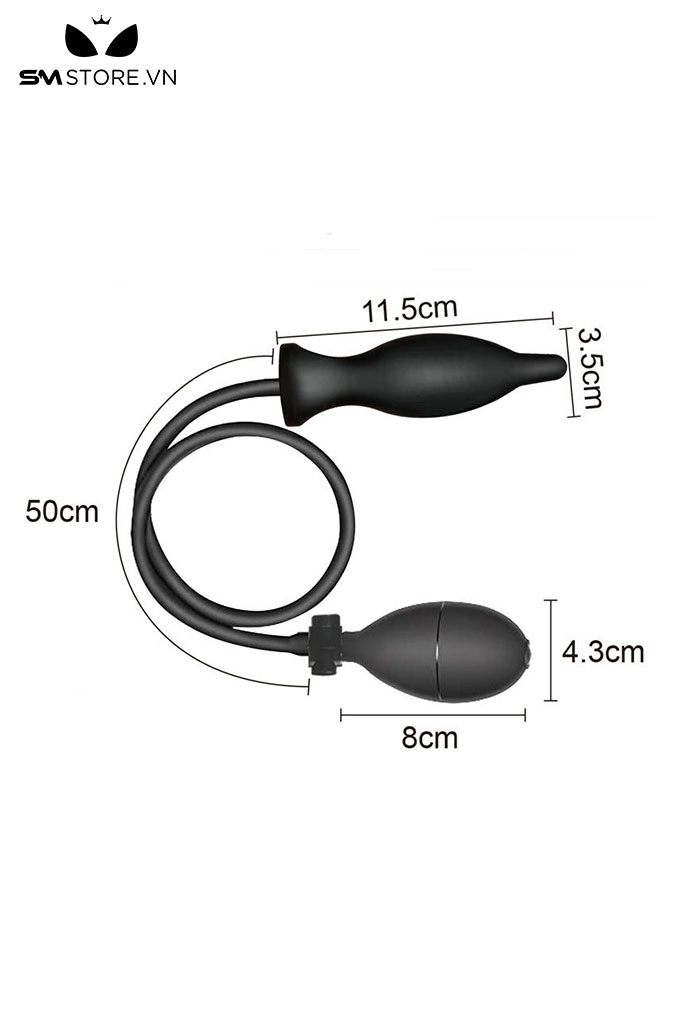 SMT1113 - Anal pump silicon thông hậu môn hình thoi dài 11.5cm