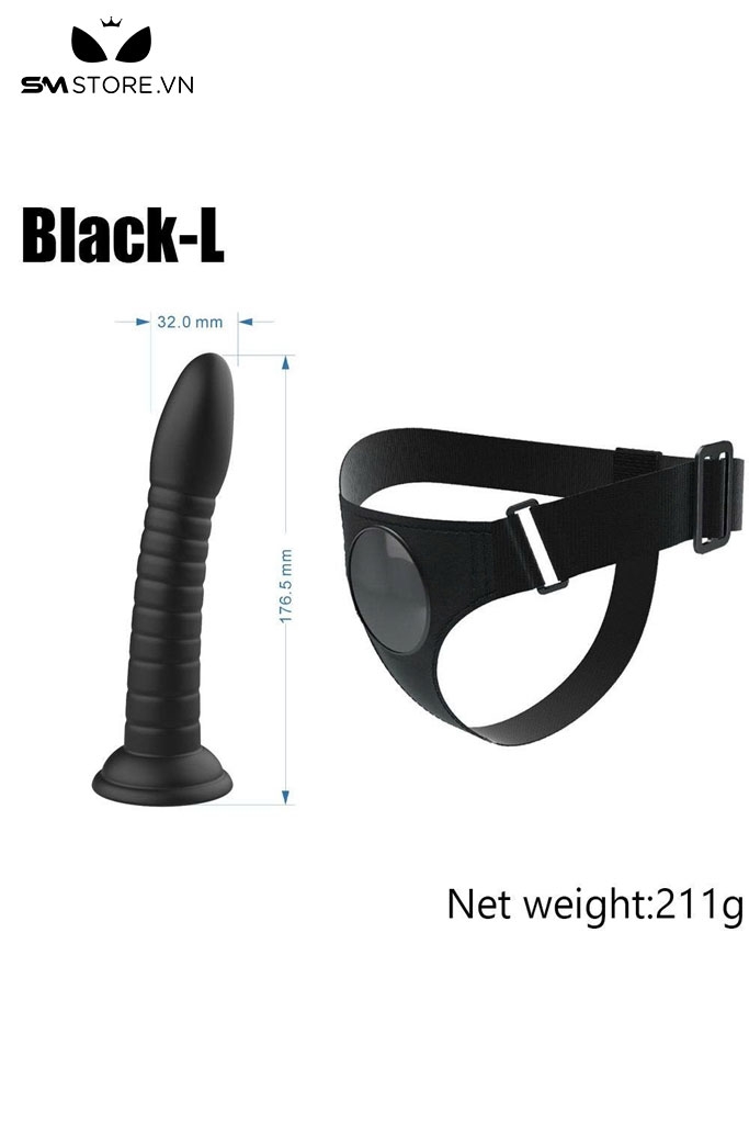 SMT1558 - Dương vật giả silicon liền quần trong suốt dài 17.9cm