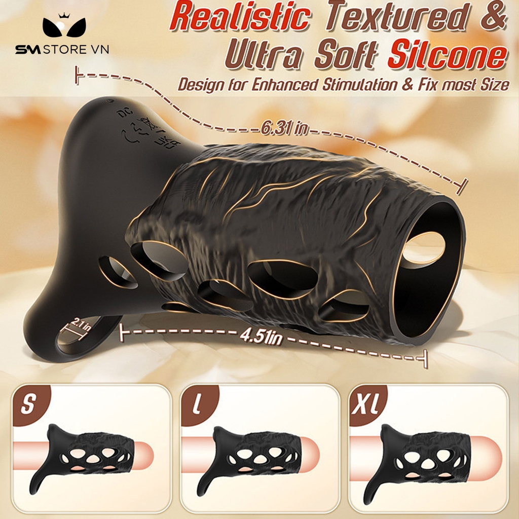 SMT2833 - Vòng đeo tinh hoàn silicon có 10 tần số và lỗ thoáng khí