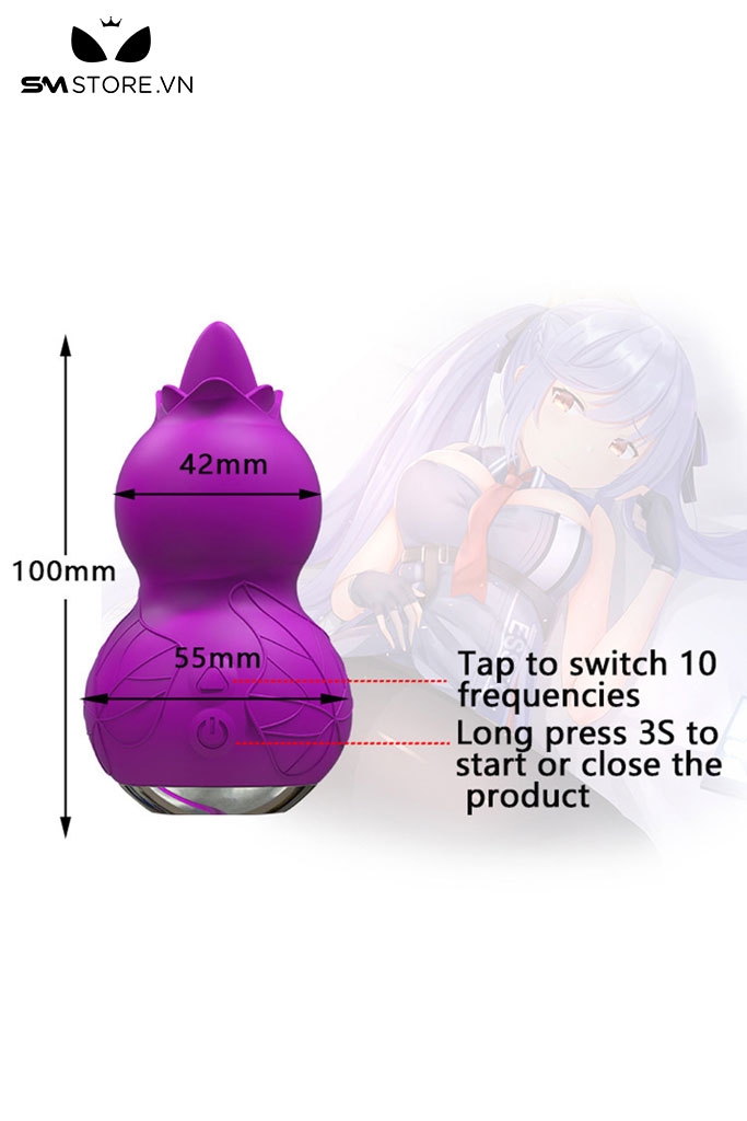 SMT2760 - Trứng rung không dây hình quả bầu có lưỡi liếm và 10 chế độ