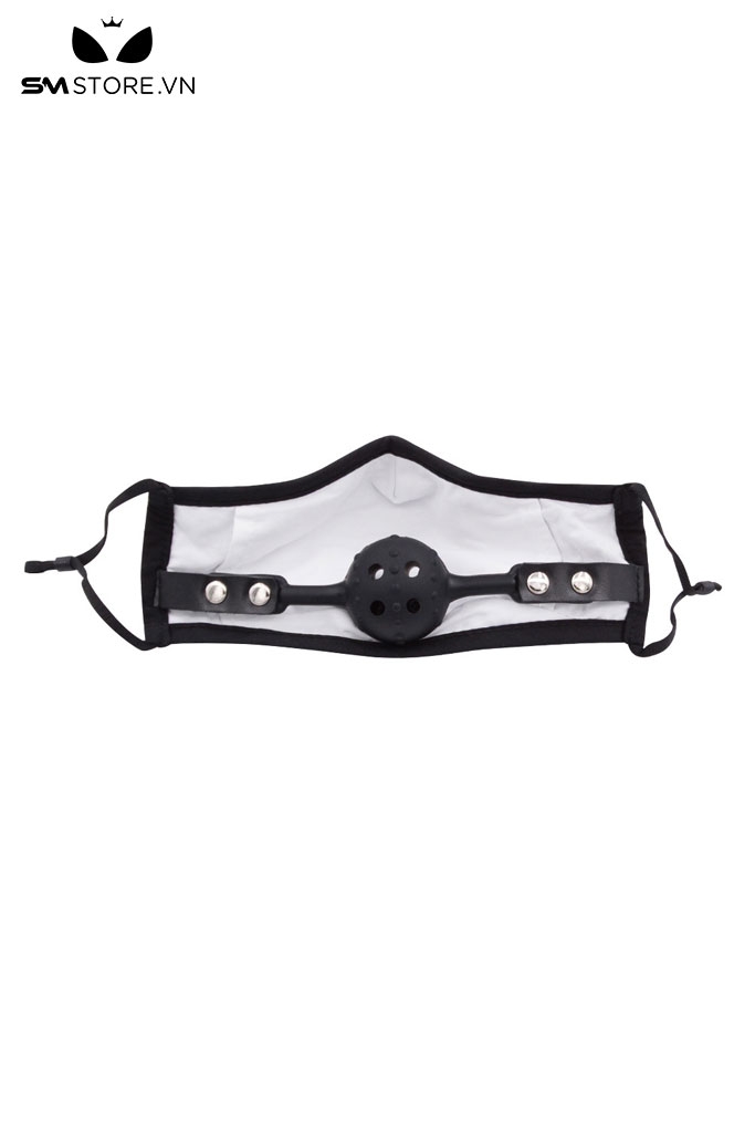 SMT1016 - Khẩu trang kèm ball gag silicon bịt miệng có gai và lỗ