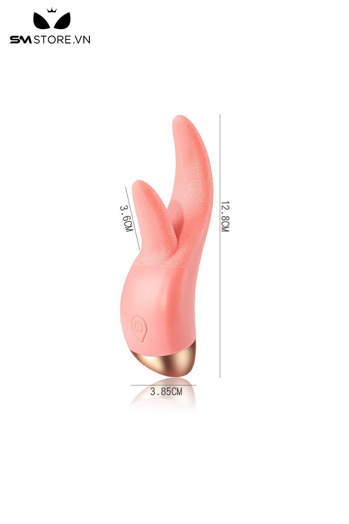 SMT661 - Lưỡi rung silicon 2 nhánh tỏa nhiệt màu hồng dài 127mm