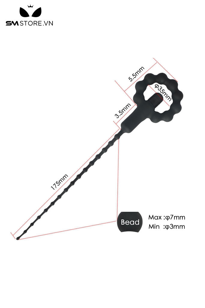 SMT2183 - Sounding que niệu đạo rung silicon mềm dẻo dài 26.5cm