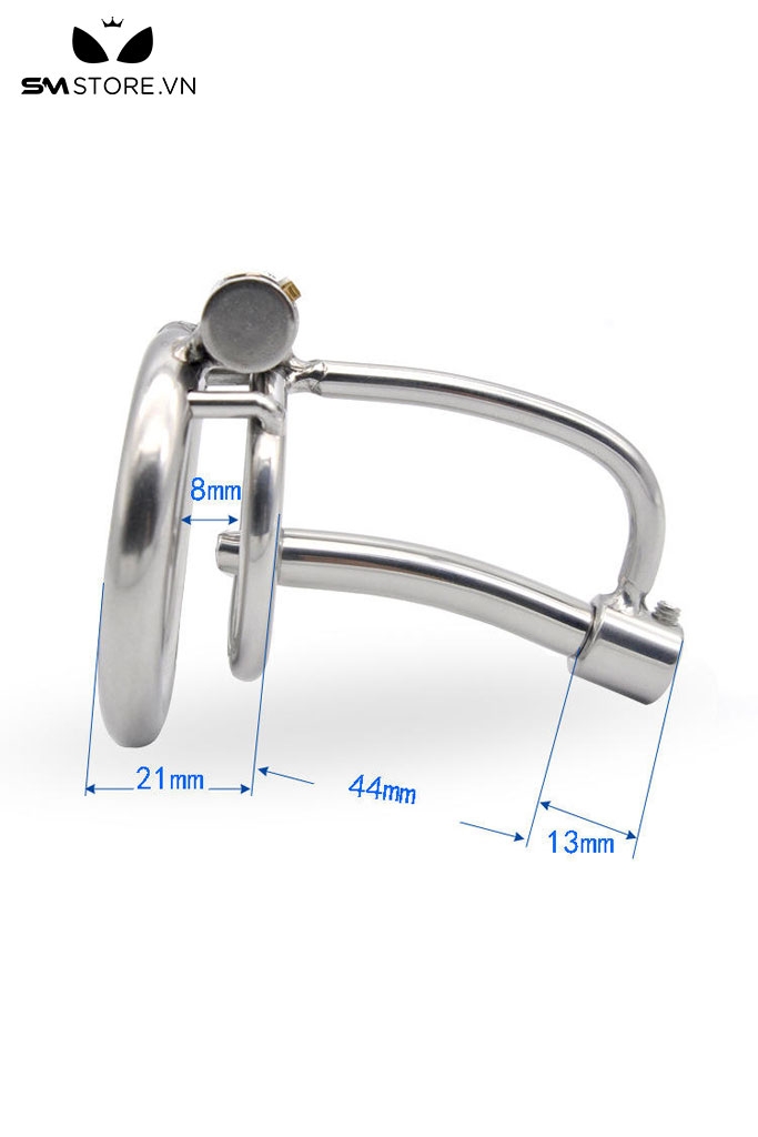 SMT2689 - Khóa dương vật inox dạng lồng có 2 thanh dài 47mm
