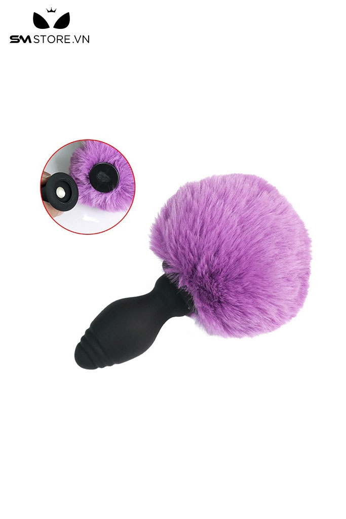 SMT1181 - Đuôi thỏ cosplay butt plug rung silicon có điều khiển từ xa