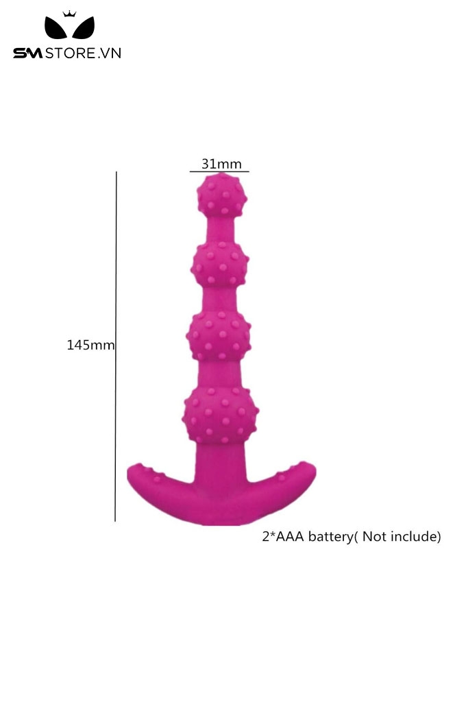 SMT1973 - Anal bead rung 10 tần số có gai bằng silicon mềm