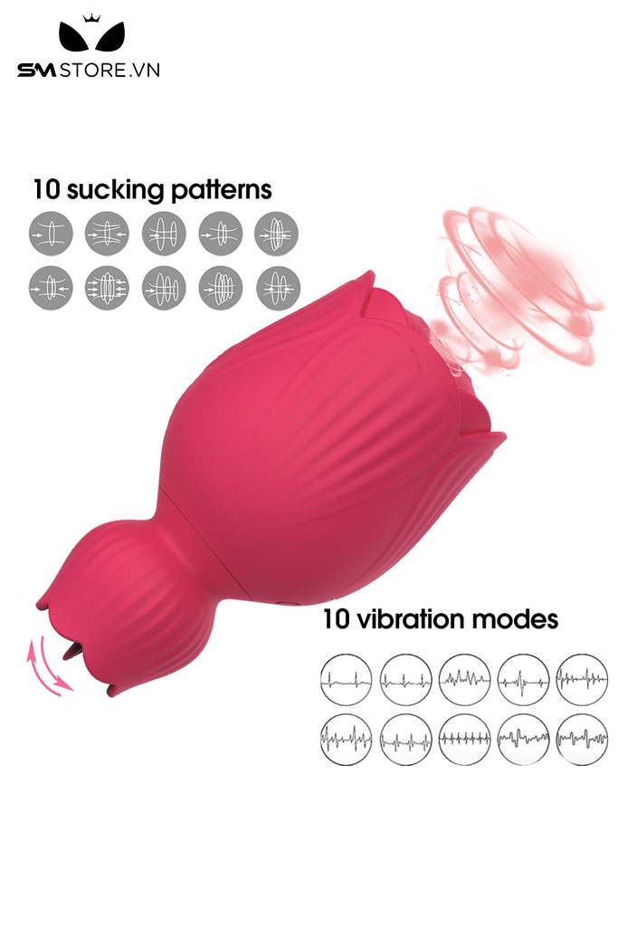 SMT2695 - Máy rung hút âm đạo có 10 tần số sạc điện dài 9.6cm