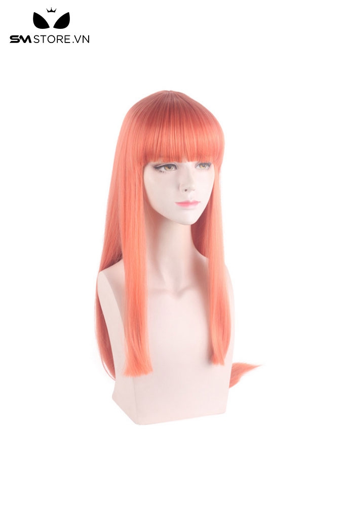 SMP158 - Tóc giả thẳng cosplay anime màu đỏ cam dài 90cm