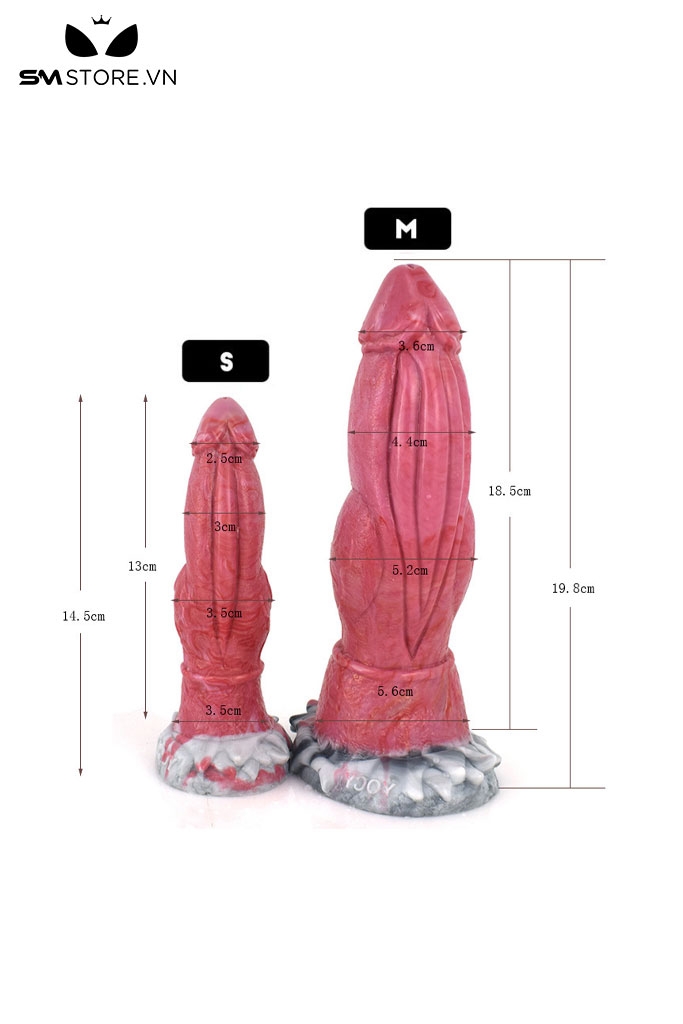 SMT2820 - Dương vật giả bắn tinh monster silicon và kim tiêm có 3 size